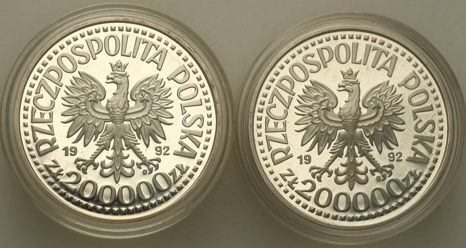 III RP. Zestaw 200.000 złotych 1992 Władysław Warneńczyk Popiersie + Półpostać